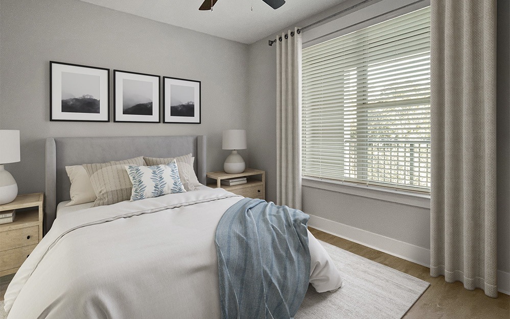 B2 - 2 bedroom floorplan layout with 2 bathrooms and 1084 square feet (Bedroom, 2D)